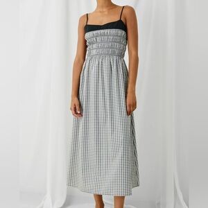 Rails Primrose Ivory Jet Gingham Midi Dress (Size XS)